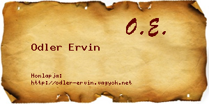 Odler Ervin névjegykártya